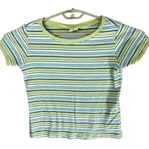 Columbia Tee Shirt Size L Green Blue Short Sleeves 100% Cotton 90s Retro Y2K